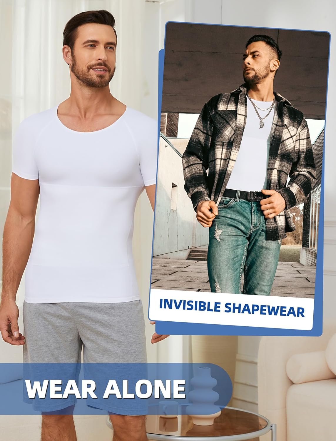 MISS MOLY Compression Shirts for Men Tummy Control Undershirt Gynomastica Slimming Short Sleeve Waist Trainer Shapewear - Image 5