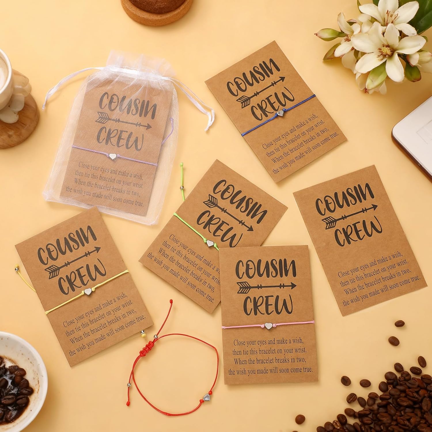 Tondiamo 6 Pcs Cousin Bracelet My Cousins Friendship Birthday Stuff for Best Friends Themed Women Birthday Gifts - Image 5