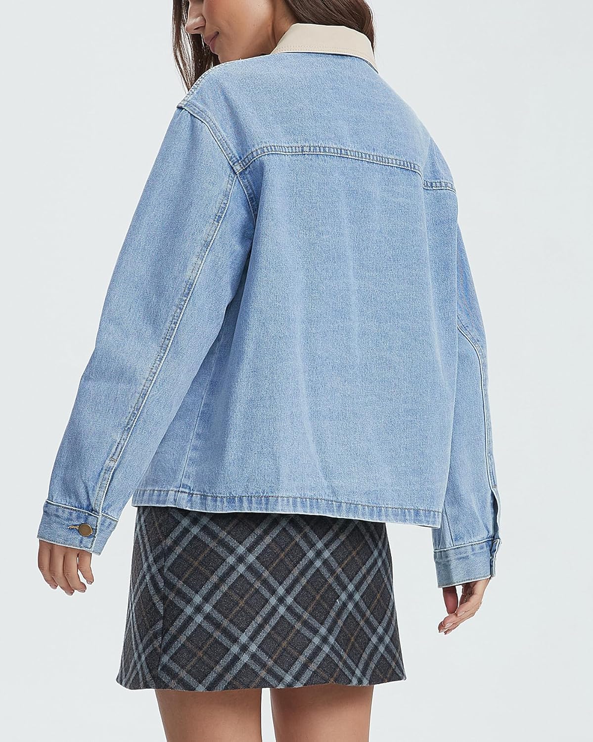 Kedera Women's Denim Jacket Casual Jean Jacket Long Sleeve Spring Shacket Barn Coat with Pockets - Image 2