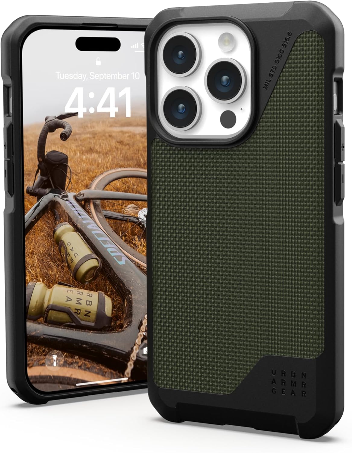 URBAN ARMOR GEAR UAG [Updated Ver] Compatible with iPhone 15 Pro Case 6.1" Metropolis LT Kevlar Olive Built-in Magnet Compatible with MagSafe Charging Rugged Military Grade Dropproof Protective Cover