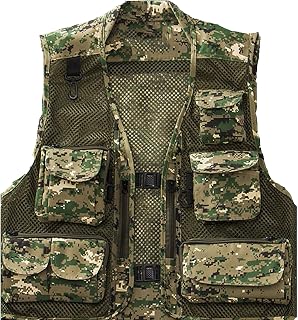 ZXCVB Men's Camouflage Tactical Multi-Pocket Jacket, Outdoor Photography Fishing Vest, Outdoor Cycling Journalist Sleeveless Jacket