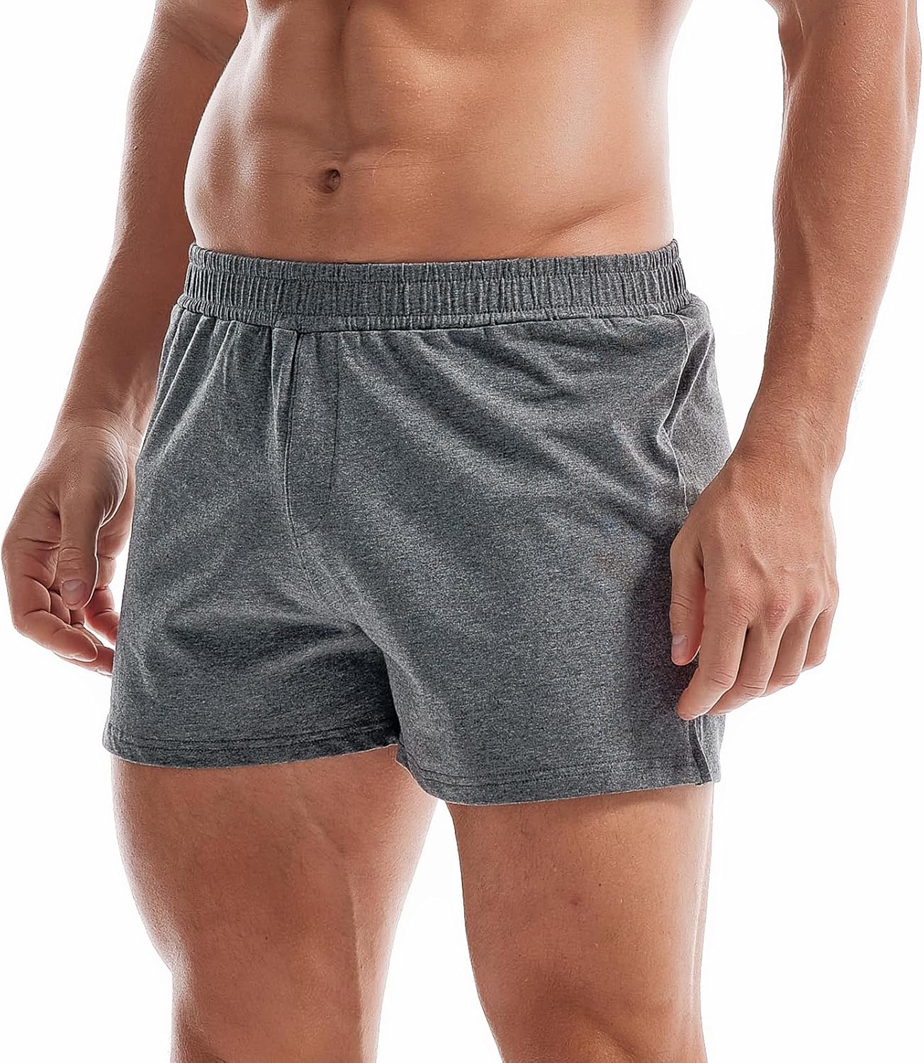 AMY COULEE Mens Gym Shorts 3" Bodybuilding Workout Shorts Lightweight Running Lounge Cotton Sleep Bottoms - Image 2