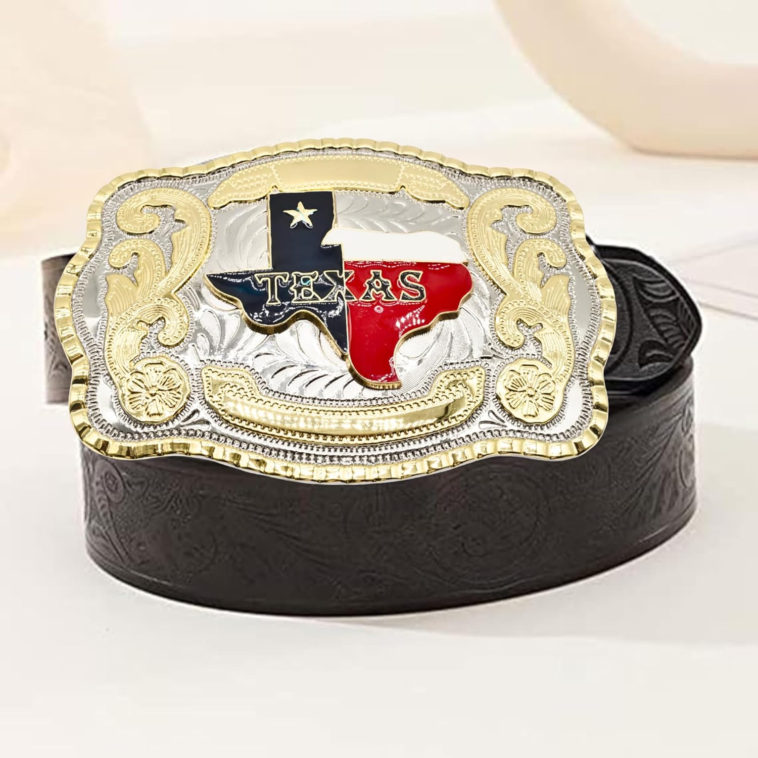 WMG Western Belt Buckles for men women - Texas Map Buckles - Rodeo Cowboy Belt Buckle - Fits Up to 2 Inch Belts - Image 4