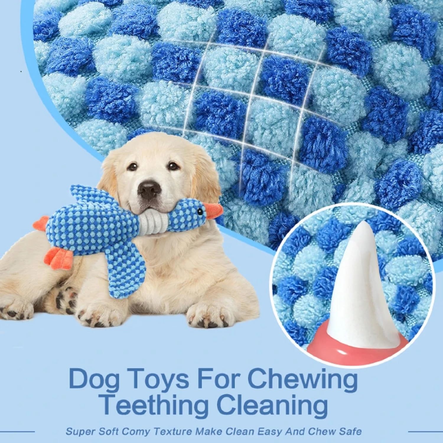 Goose Indestructible Dog Toys for Aggressive Chewers Medium Breed Crinkle Squeaky Dog Toys Plush Dog Toy Puppy Chew Toys for Teething Duck Puppy Toys - Image 2