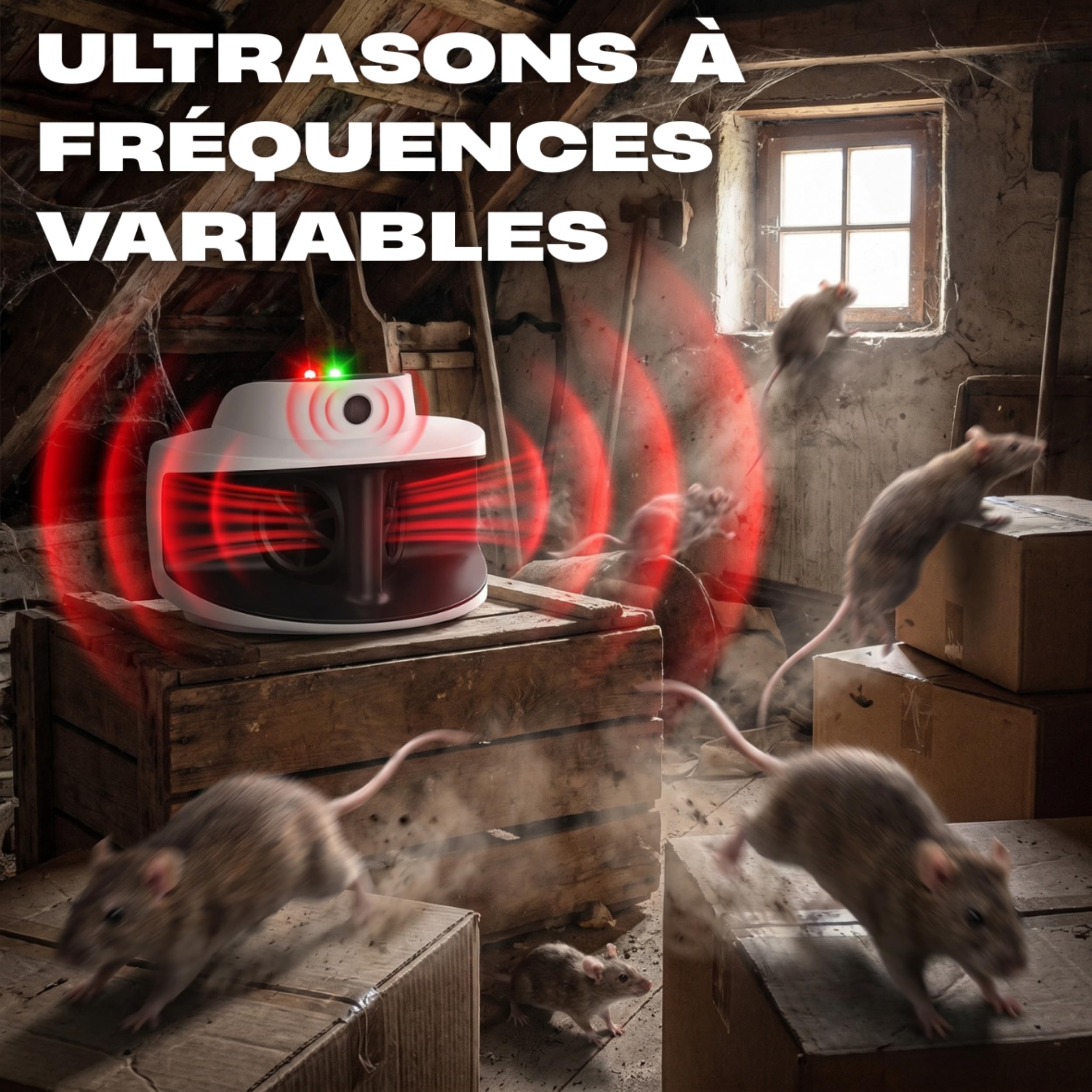 Anti Nuisibles À Ultrasons - Contre Souris, Rat, Loirs, Fouine Et Autres Rongeurs - Répulsif Électronique Professionnel pour L'intérieur - Appareil Efficace sans Piège Ni Produits Chimiques