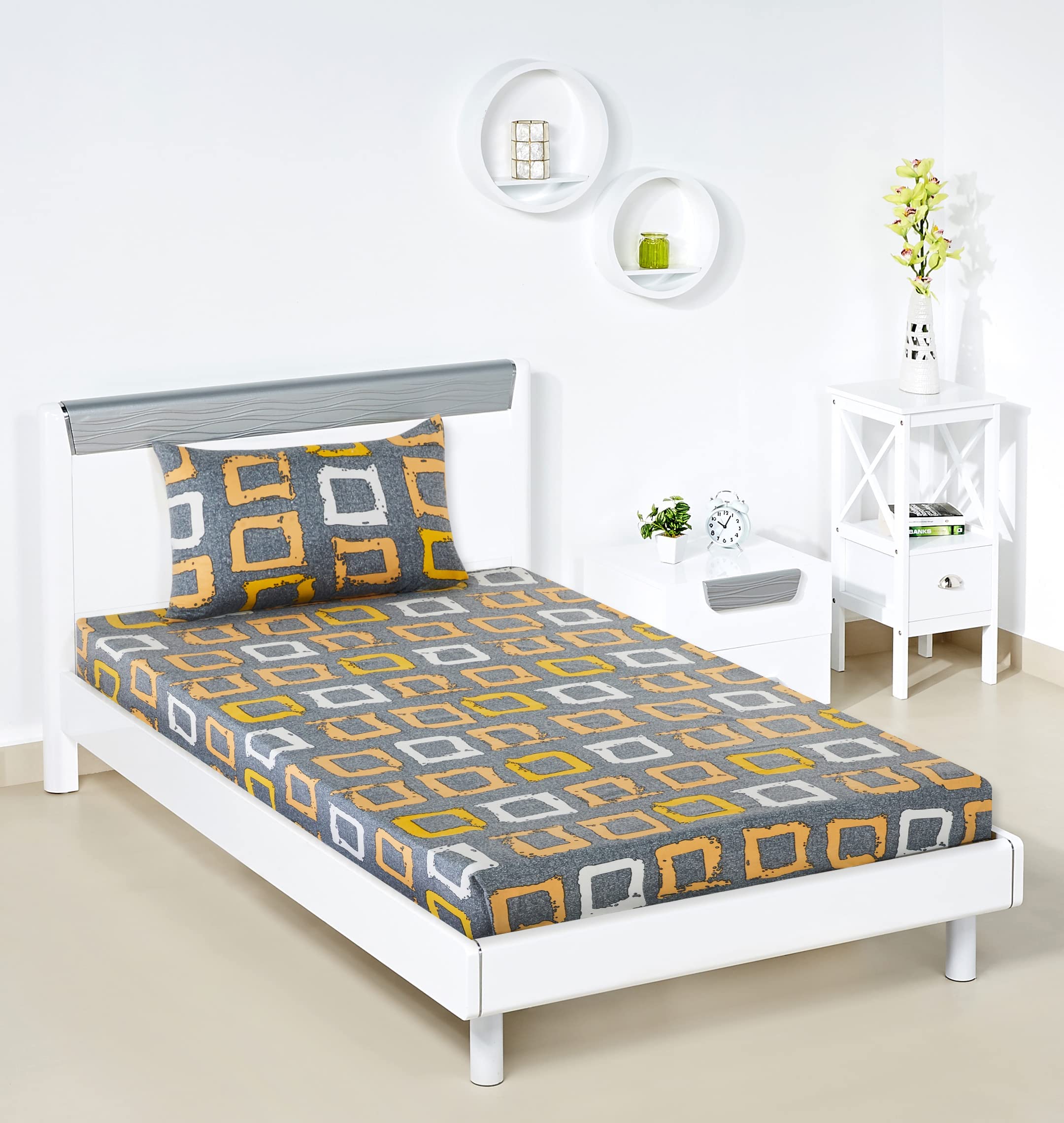 Amazon Brand - Solimo Polycotton Jazzy Hues Single Bedsheet with 1 Pillow Cover,Multicolor,95 GSM,144 TC (B0BSH4TVHQ) Amazon Price History, Amazon Price Tracker