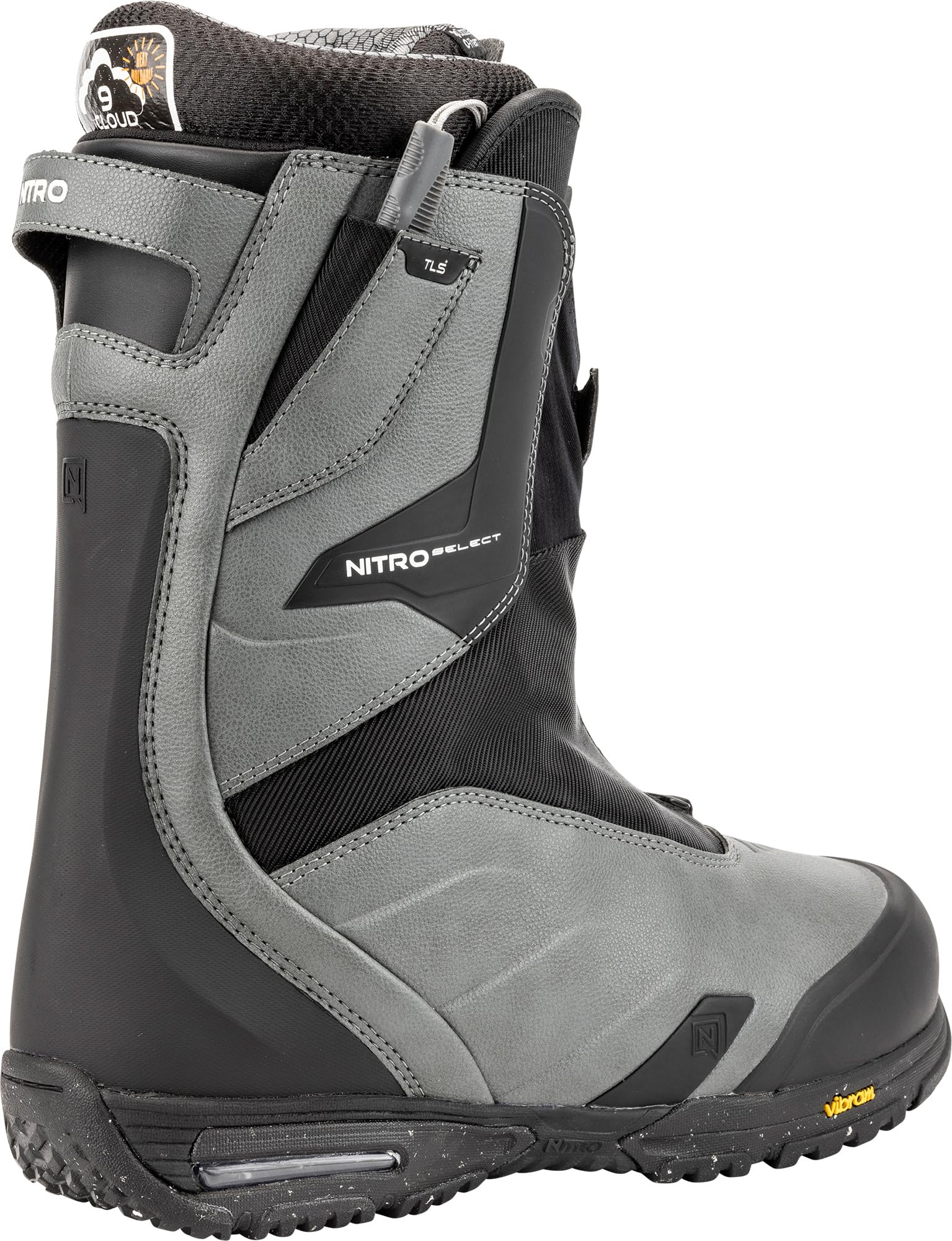 Nitro Bottes de Snowboard Select TLS+ pour Homme, Noir Charbon de Bois, Taille 31