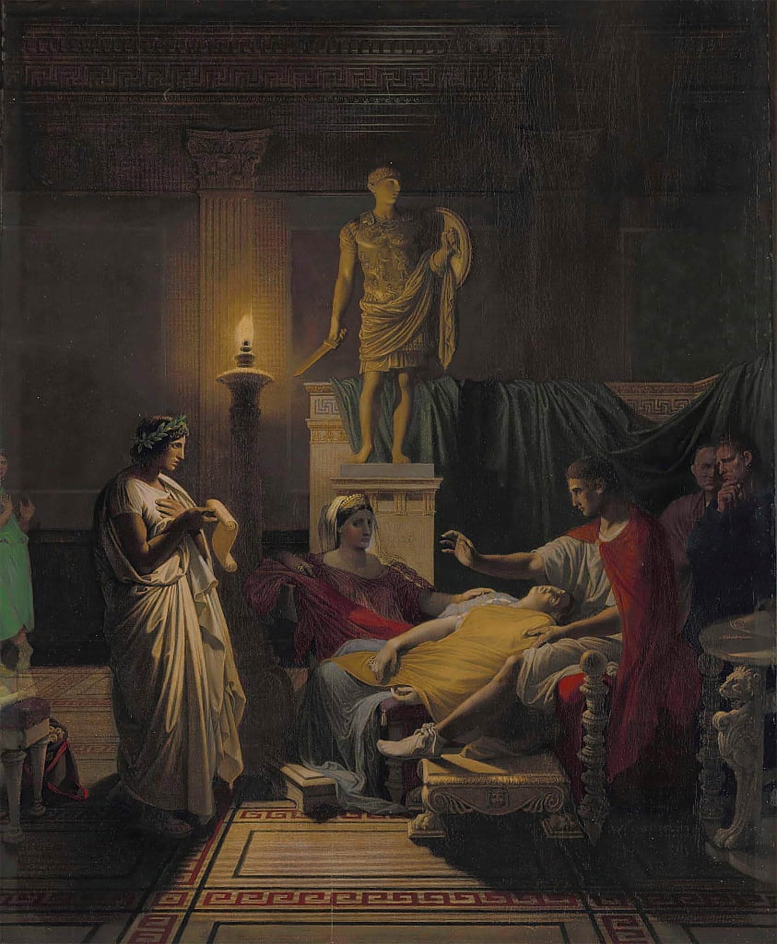 ARTXLXXBN Famous Prints Artwork Pictures Poster Painting Art Virgil Reading From the Aeneid by Jean Auguste Ingres Artwork Landscape Pictures for Home Decor 60x90cm