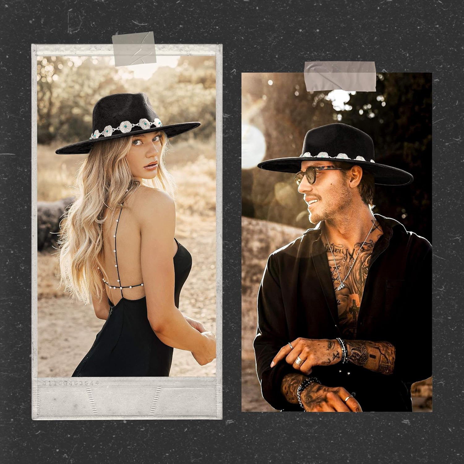 FLUFFY SENSE. Big Wide Brim Boho Western Hat for Women and Men - Felt Rancher Fedora Hat with 4 inches Flat Brim - Image 5