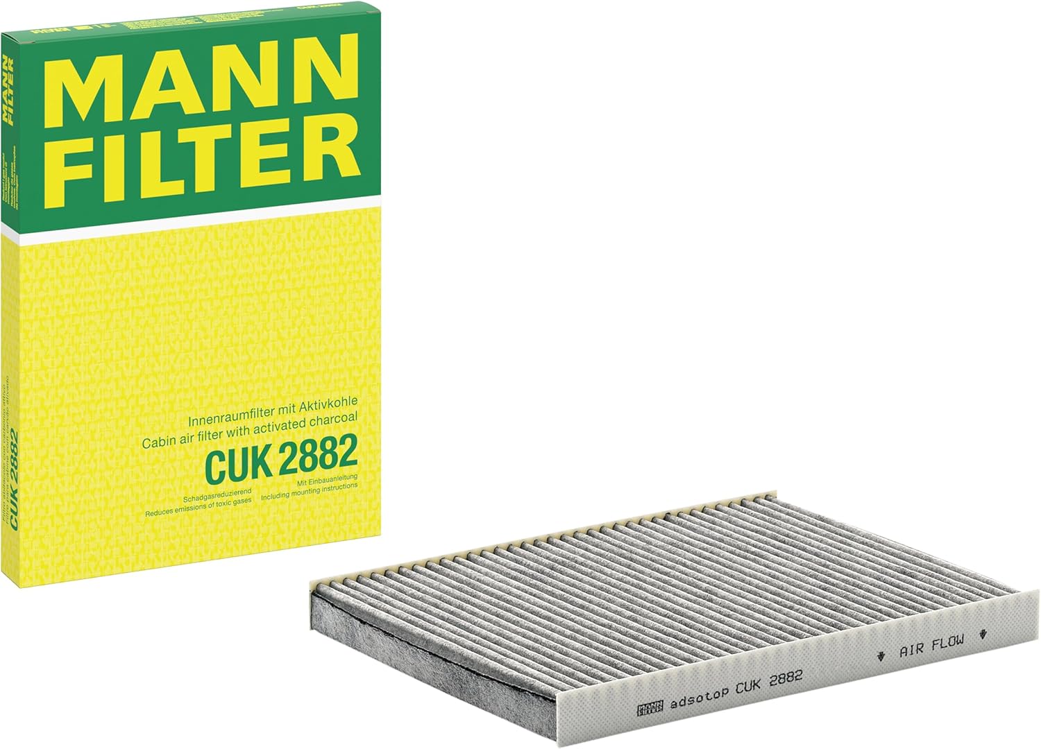 Mann-Filter CUK 2882 Cabin Filter With Activated Charcoal for select Audi/Volkswagen models
