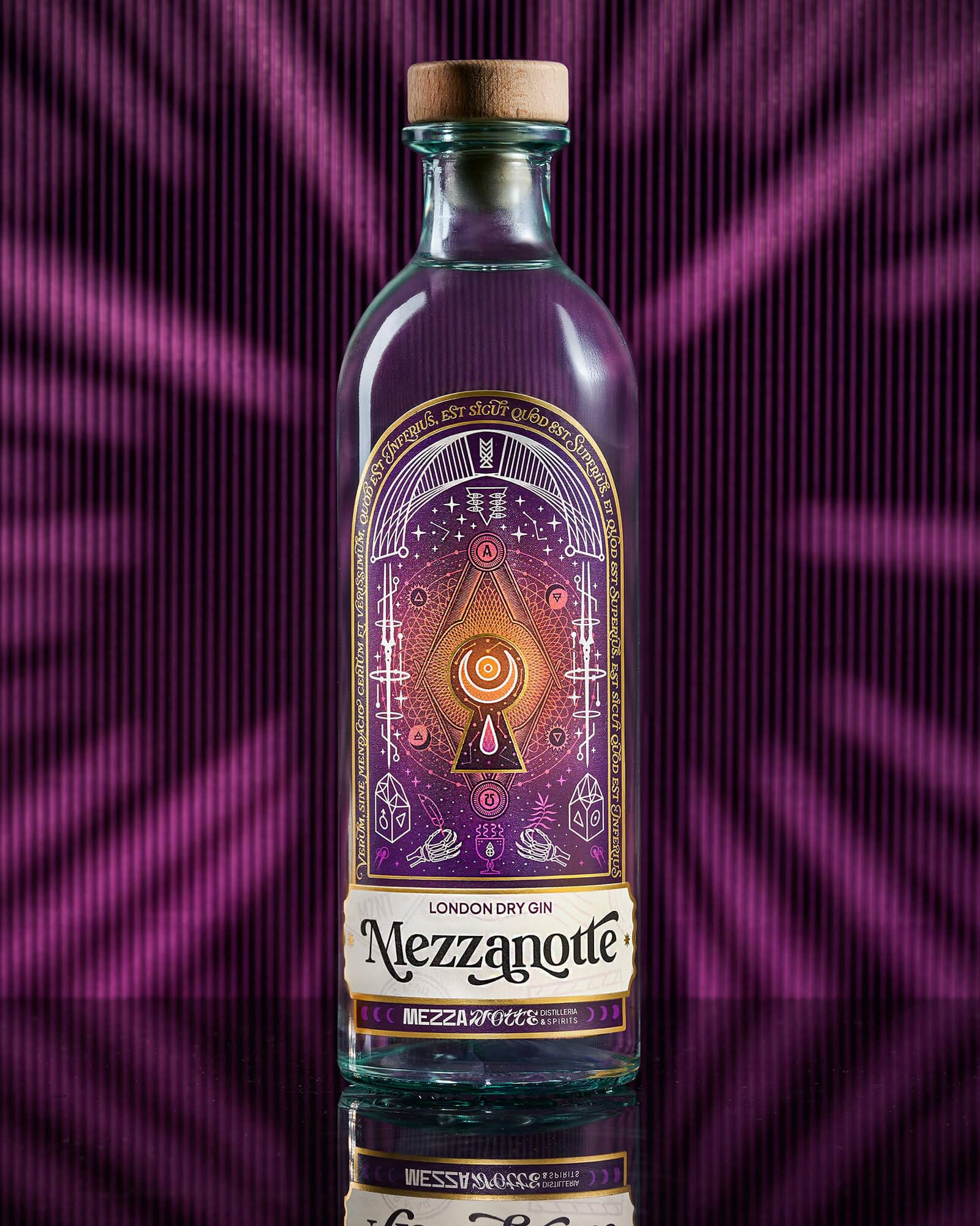 Mezzanotte London Dry Gin | 45% vol, 70 cl, 6 Botaniche, Small Batch, Alcol Biologico