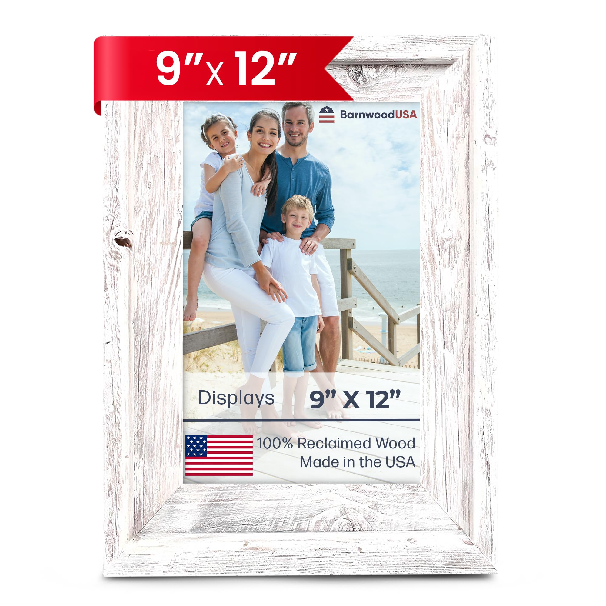 Farmhouse Style Rustic Picture Frame - Reclaimed Wood Photo Frame – Signature Wall Picture Frames for Living Room, Bedroom, Office Display - Wooden