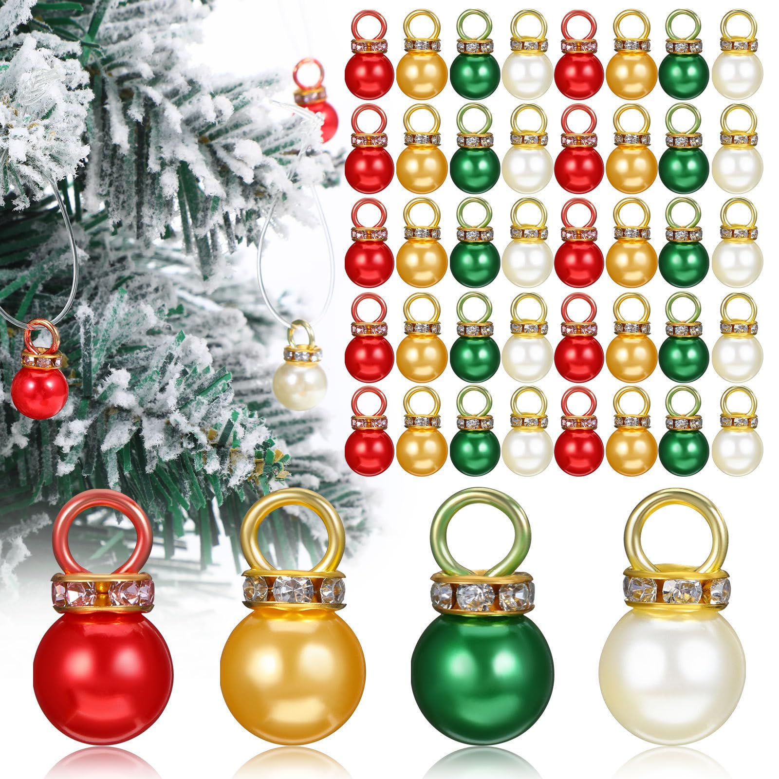 ABOOFAN Lot de Mini Boules de Noël à Suspendre en Perle Synthétique 200 Pièces Légères et Portables Design Festif Élégant pour Décorations de Fête de Noël