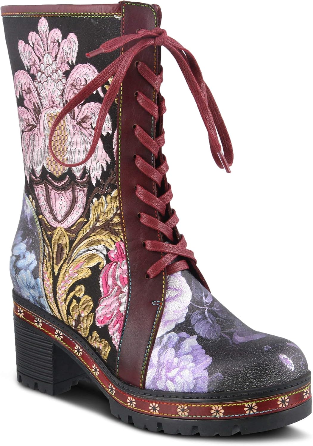 L`Artiste Womens Dannie Bordeaux Multi Boot - 38