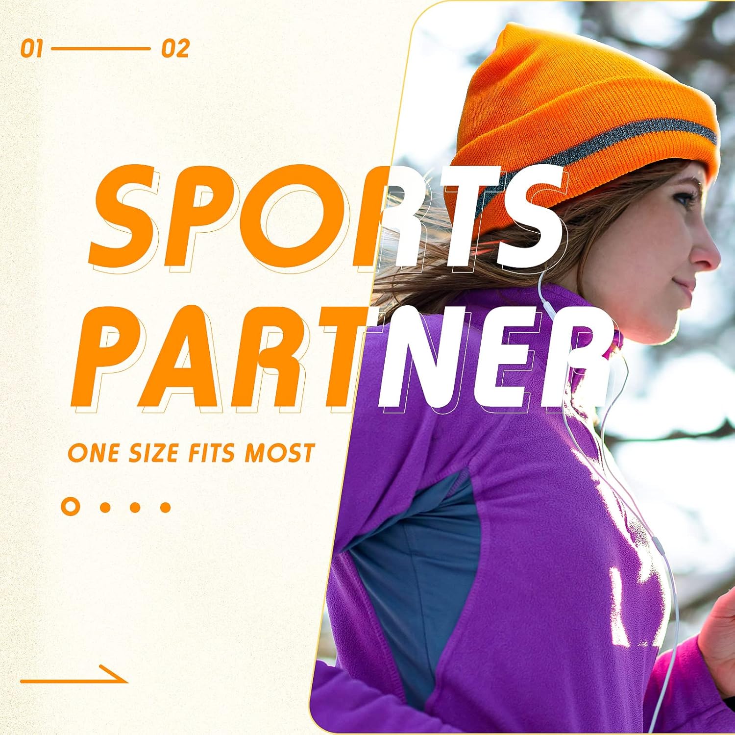 Reflective Knit Hat Safety Beanies Adult High Visibility Beanie Neon Winter Knit Caps with Reflective Stripe - Image 4