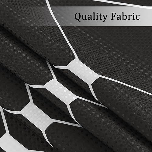 Miniatura 4 de Cortinas de ducha en blanco y negro para baño, cortina de ducha degradada, patrón geométrico, cortinas de baño modernas, tejido de gofre, juego de