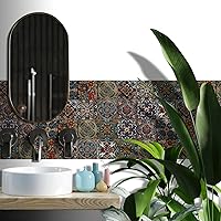 Vista 64 de Alwayspon Adhesivo para azulejos de pared moriscos, despegar y pegar, calcomanías de vinilo autoadhesivas para azulejos de cocina y baño, 6 x 6