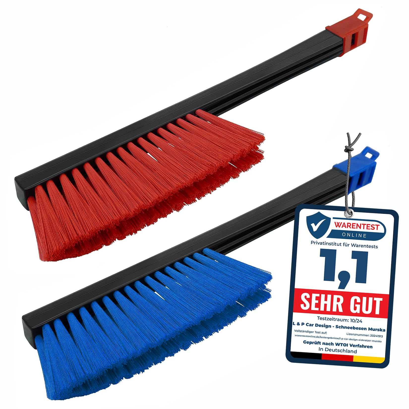 2 sztuki - szczotka do śniegu z miotłą Murska, zimowa szczotka do śniegu, długa zimowa zamiatarka do śniegu, szczotka do śniegu, zamiatarka do śniegu, oryginalna fińska, najwyższa jakość (2x L&P A059