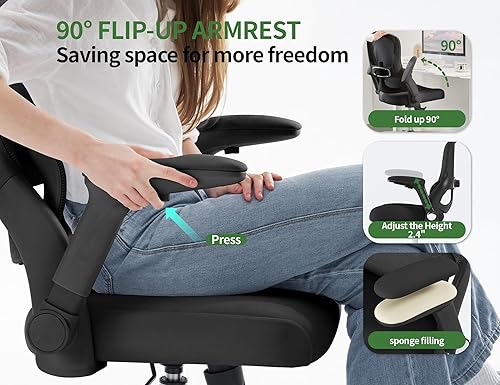 Miniatura 6 de Silla de oficina Silla de escritorio ergonómica cómoda Silla de computadora de malla de 400 libras, sillas ergonómicas para juegos con ruedas,