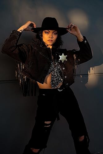 Vista 4 de Broche de insignia de sheriff grande vintage para niños, broche de insignia del sheriff del oeste, broche para adultos, niños y niñas, disfraces