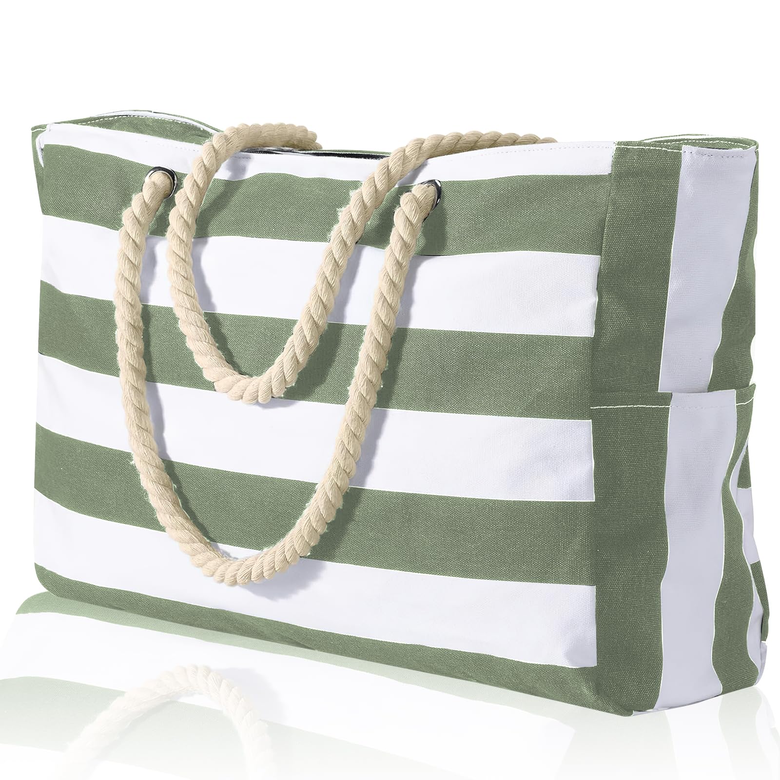 Hillylolly Bolsa de Playa, Bolsa Playa grande xxl Familiar, Plegable Bolso Playa Mujer, Bolsas Playa con Cremallera, Bolsas de Playa para Playas, Vacaciones en Familia, Picnics y Campamentos