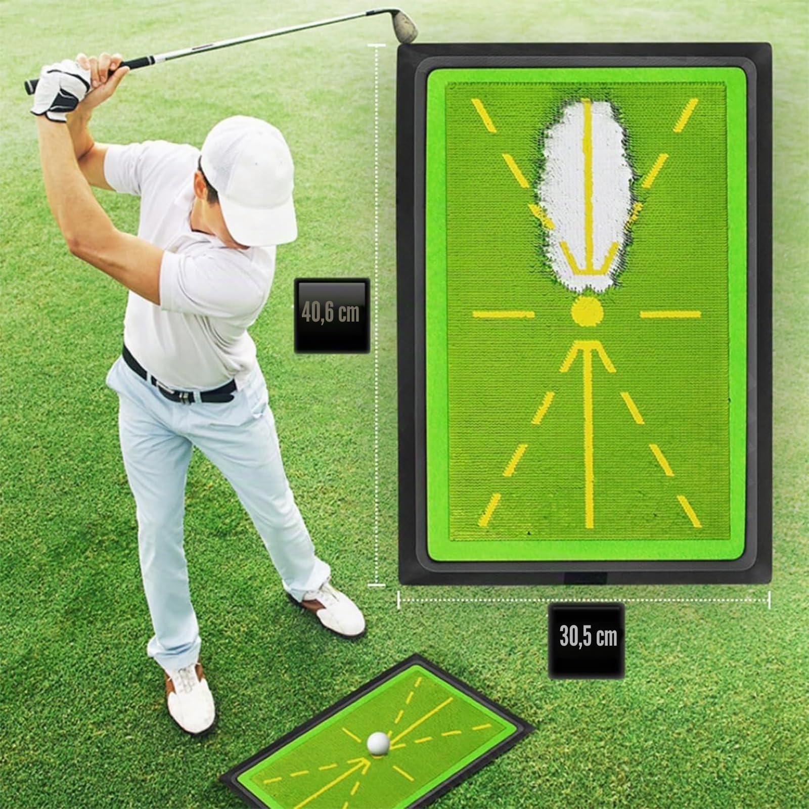 Golf-Schwingmatte – Sofortige Rückkehr | Indoor/Outdoor Trainingsmatte | rutschfeste Unterseite, langlebiger Samt