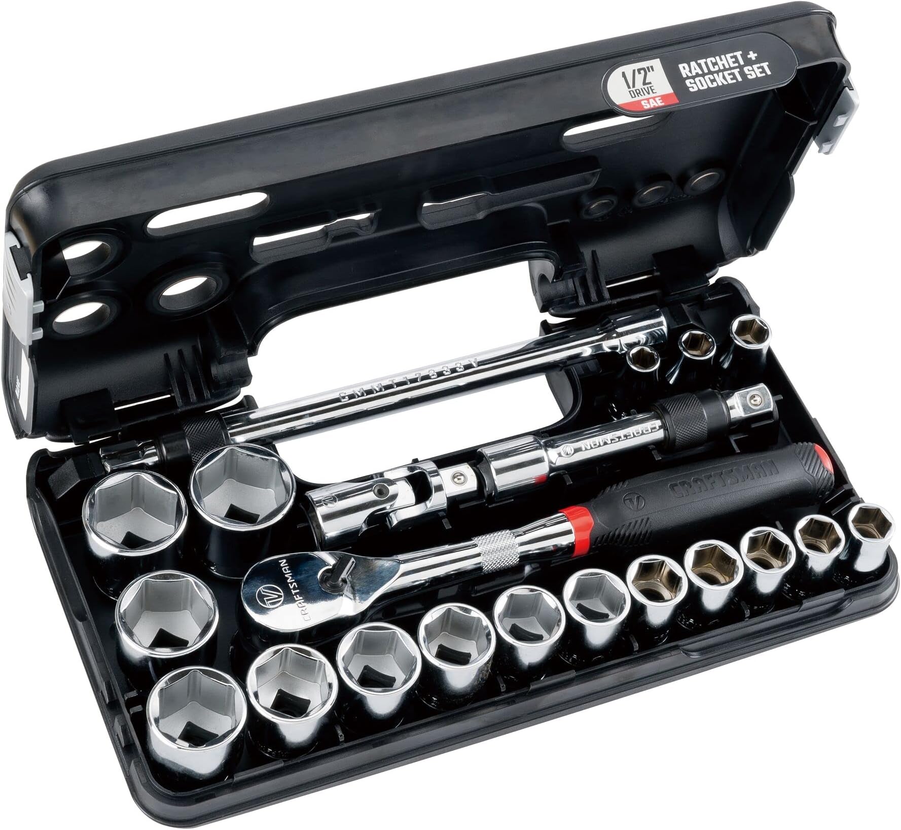 V-SERIES Socket Set, Shallow SAE, 1/2 Inch Drive, 21 Piece (CMMT45754V)