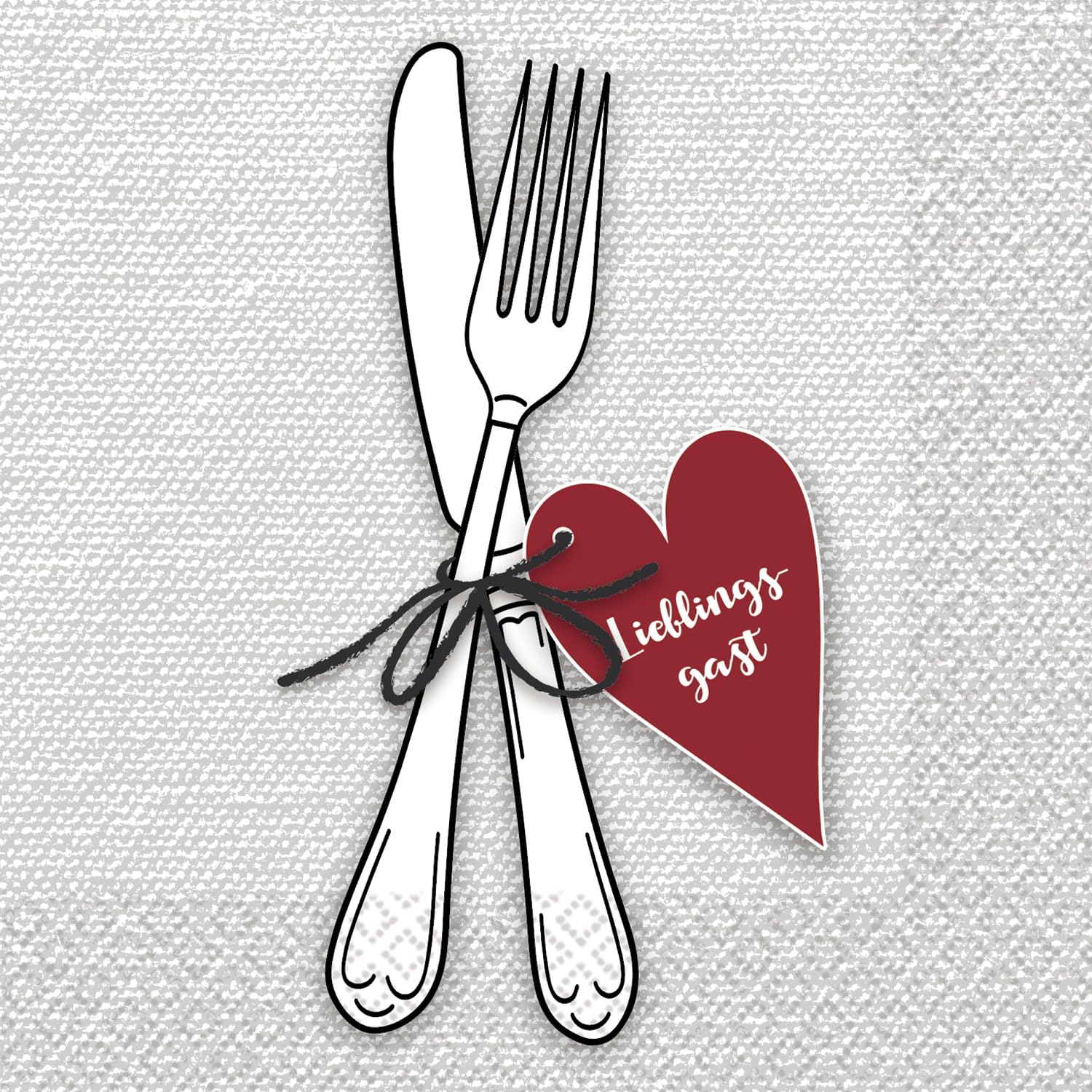 Riethmüller Serviettes Lieblingsgast 33 cm x 33 cm, Pack of 16 - Large Paper Napkins with Saying for Celebrations & Dinner - Table Decoration