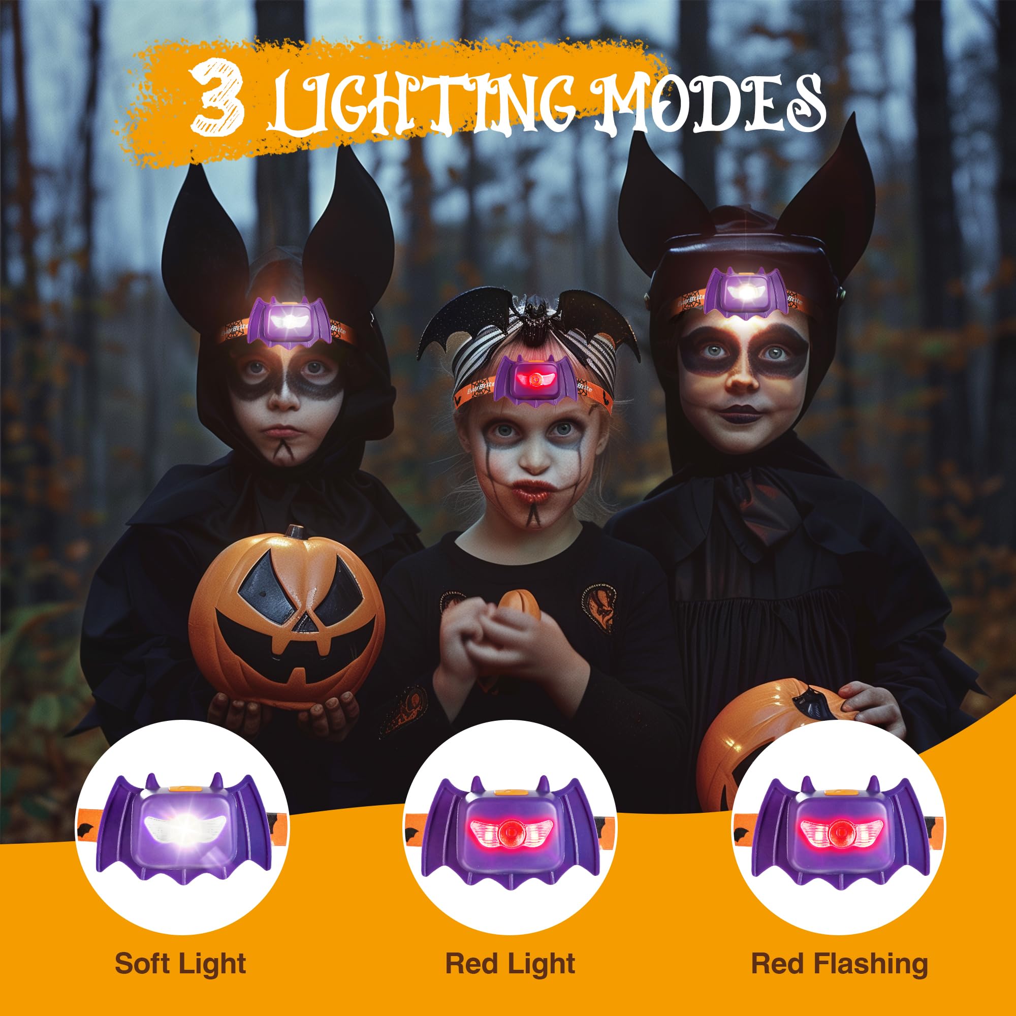 Amazon.com: EverBrite Halloween Bat Headlamps, 5 Pack Head Lamps