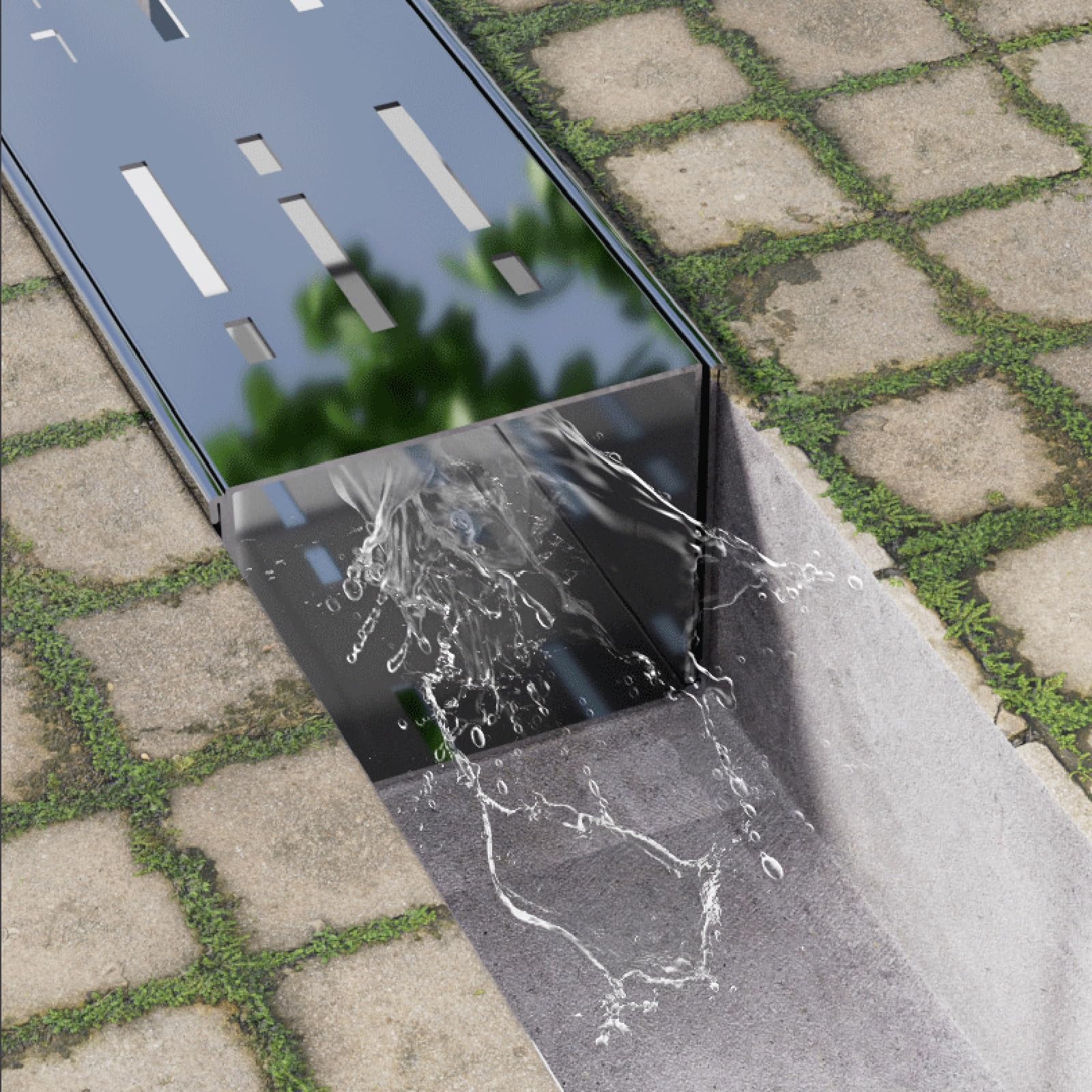 Ziaqewgep One Color Heavy Duty Sus Channel Drain Pipe - Outdoor Trench Drainage System With Pull-Out Covers For Driveways(3.5X3cm)
