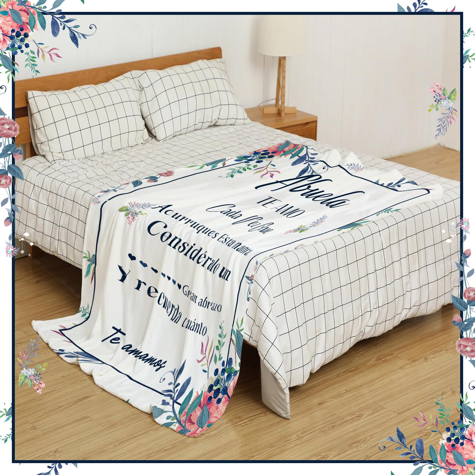 Regalo para Abuela, Regalo Abuela Manta, Regalo Abuela Cumpleaños Franela Manta Regalo del día de la Madre Regalo para la Abuela 59 * 51 Pulgadas (Español)