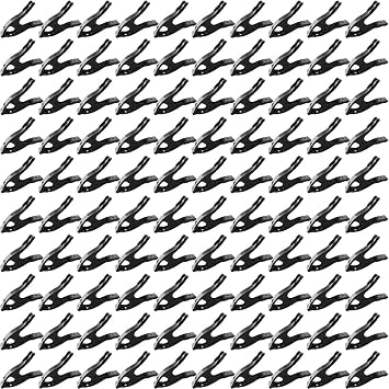 100 pcs. 2" Inch Spring Metal Clamps wholesale Bulk - All Black