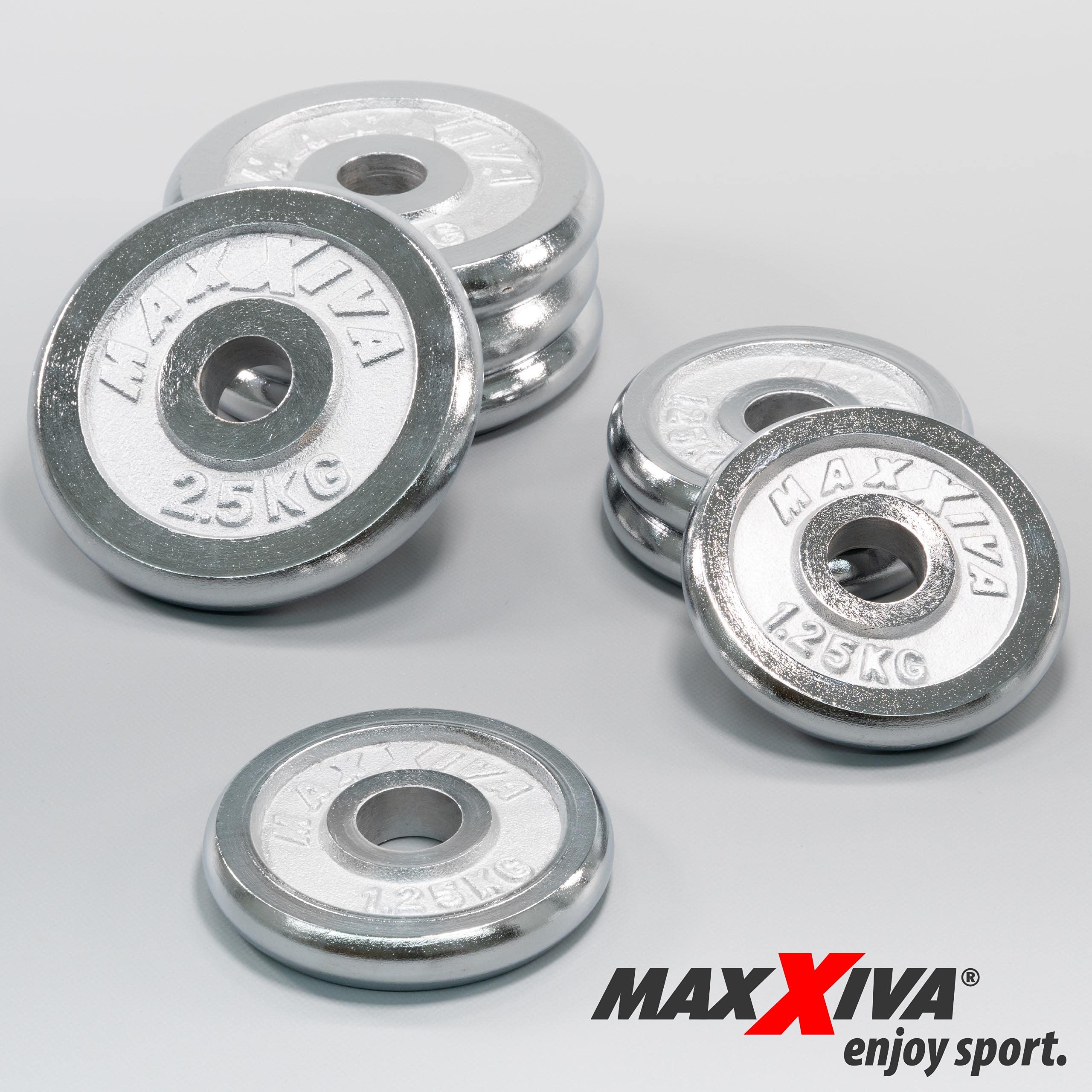 Kurzhantel-Set Chrome 2x10 kg 8 Gewichtsscheiben Sternverschluss Hantelset im Koffer Kraftsport Muskelaufbau Workout Bodybuilding Reha 20 kg