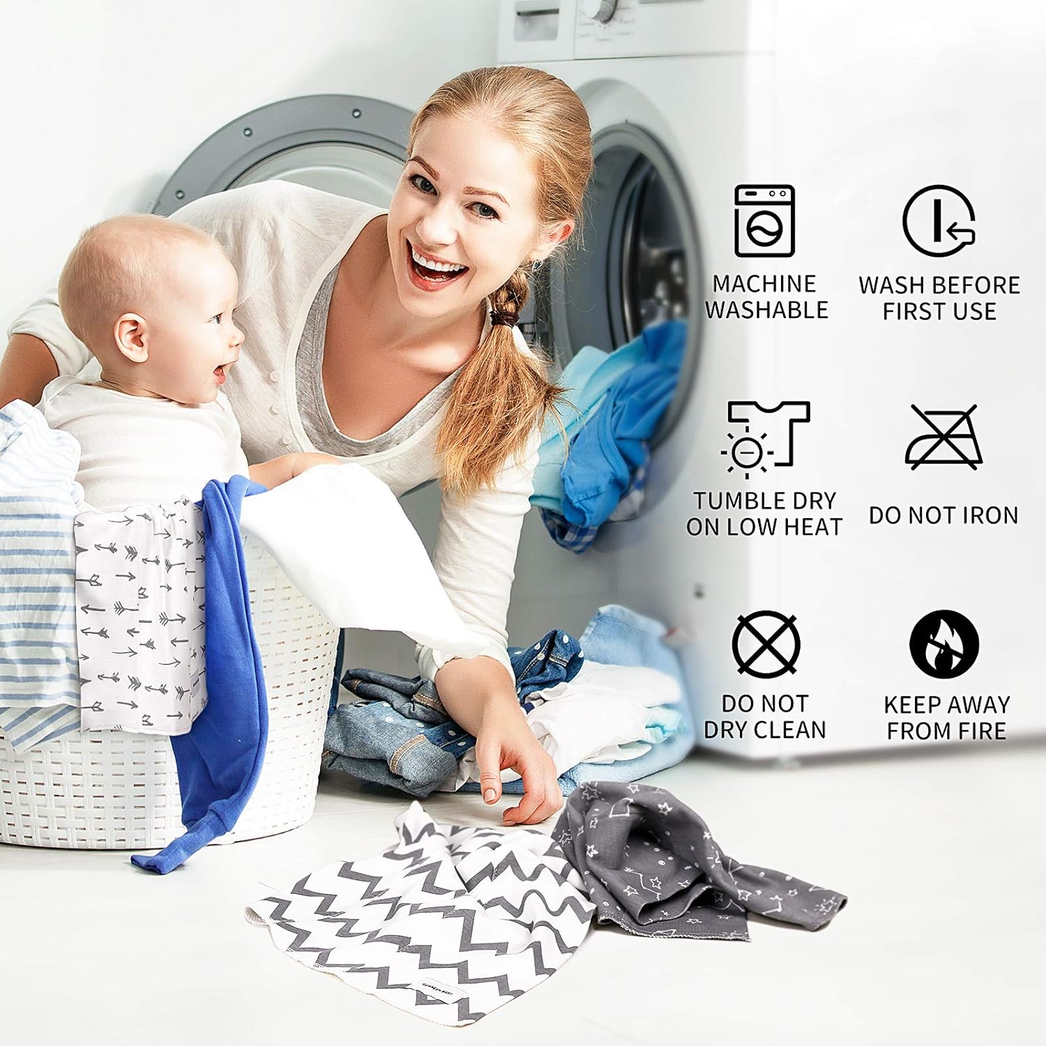 Burp Cloths for Baby Boys and Girls - 6 Pack Baby Burp Cloths -100% Cotton Double Layers of Extra Absorbent Burping Cloths Set - Spit Up Burp Rags : Baby