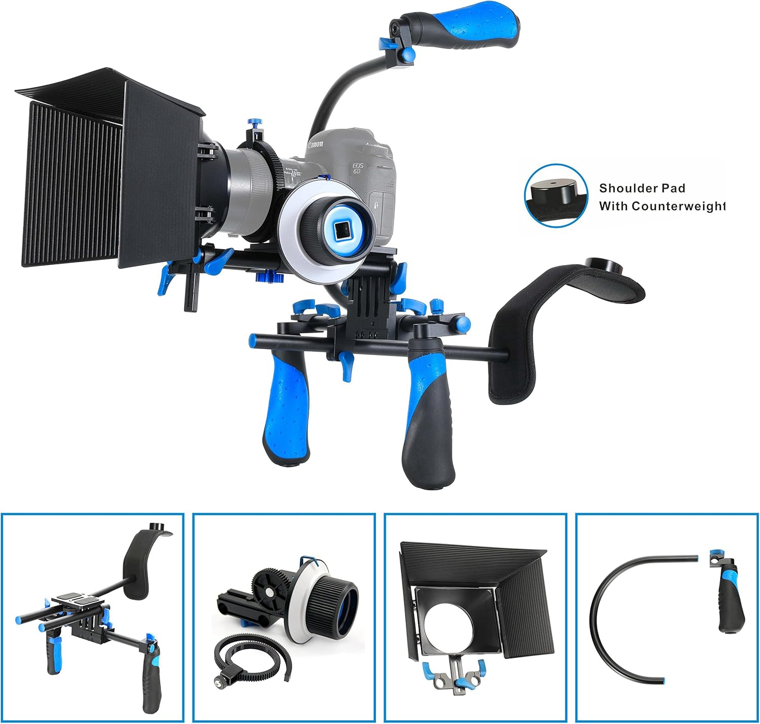 Buу 1 gеt 1 Morros DSLR Rig Movie Kit Shoulder Mount Rig with Follow Focus and Matte Box and Top Handle for All DSLR Cameras and Video Camcorders