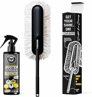 Foxcare Car Duster Ceramic Wax Infused Scratch Free Microfiber Duster Easy Grip Handle Car Bike Cleaning Tool for Dust Rem... Price In India