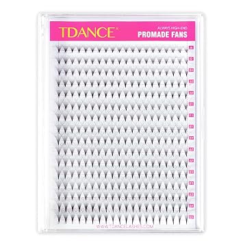 TDANCE Premade Fans Eyelash Extensions 320 Fans Pre Made Fans Lash Extensions Middle Stem Heat Bonded Premade Lash Fans Volume Lash Extensions 320-10D-0.07-D-8-15mm