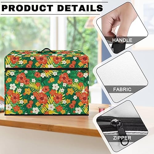 Miniatura 147 de Funda para máquina de coser de mariposas y flores con prácticos bolsillos, funda protectora con asa, para la mayoría de máquinas de coser estándar