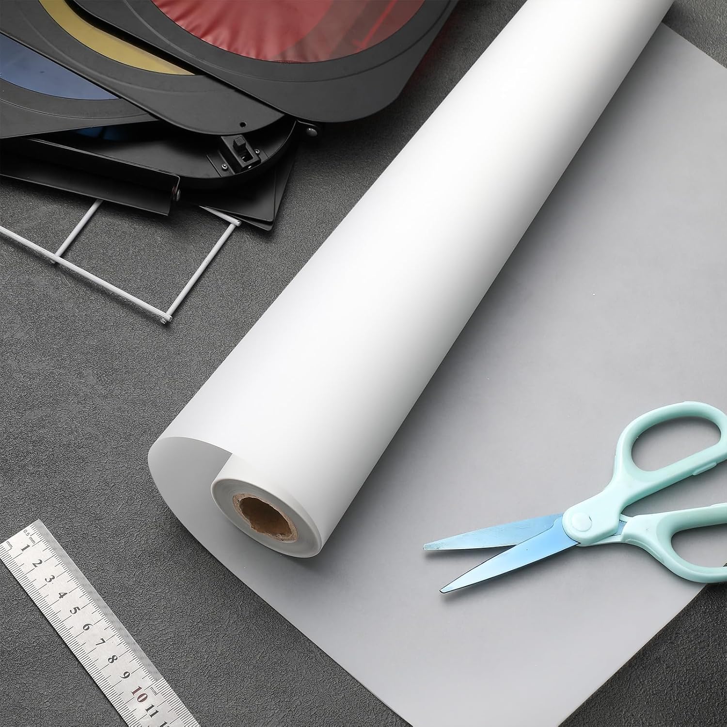 Nezyo 2 Roll Light Diffuser Sheet 15.75 x 590.6 Inch/ 0.4 x 15 M Diffusion Film Sheet Lighting Gel Diffuser Roll White Diffusion Paper for LED Flash Strobe Light Photography Video