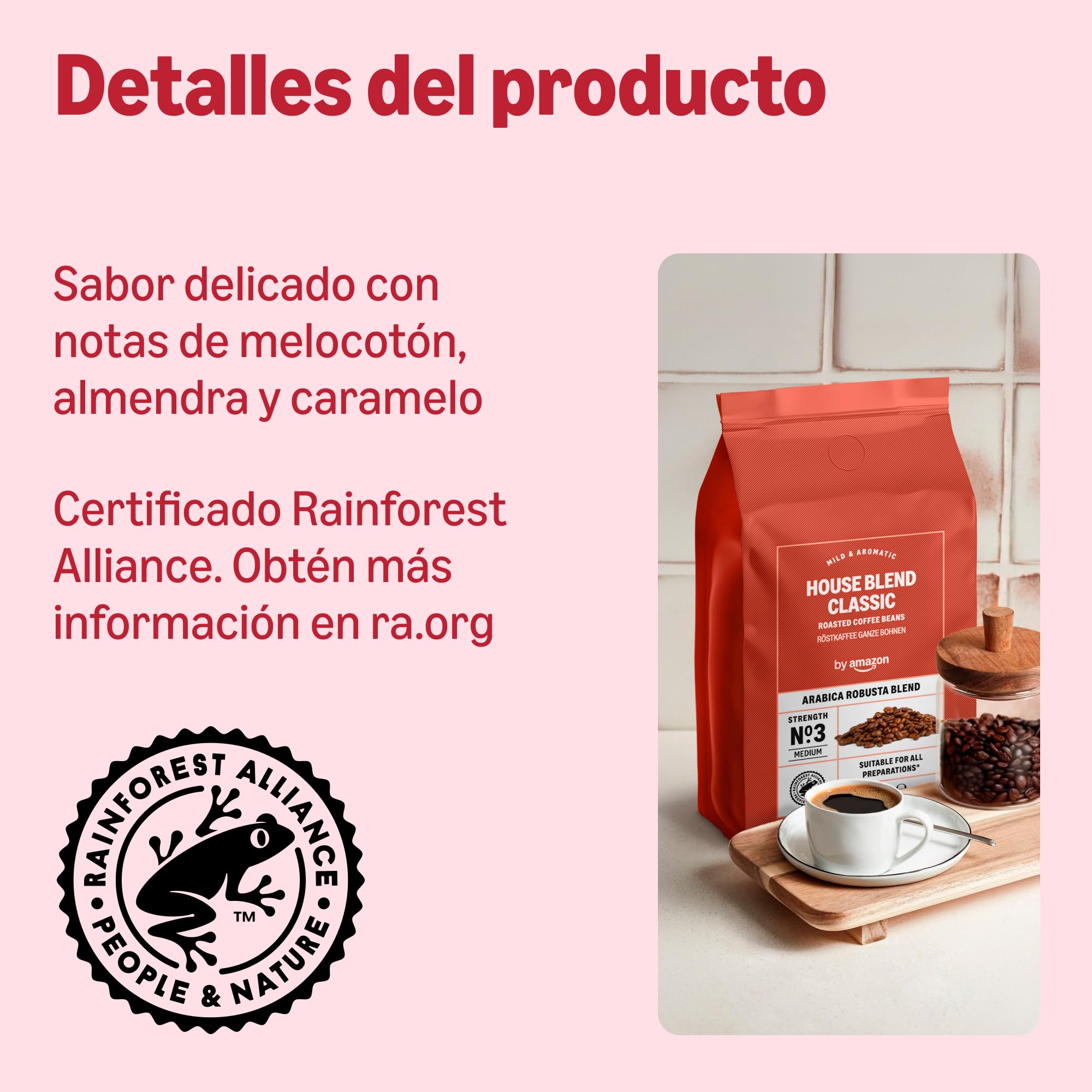 Amazon Houseblend Classic Mezcla De Arábica Y Robusta Café En Grano De Tueste Natural 1kg