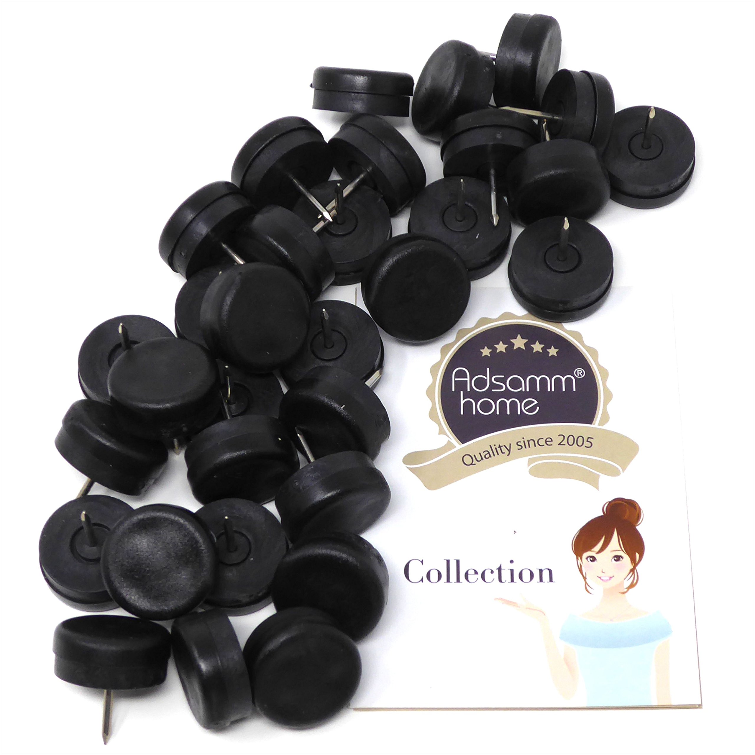 Q&Q Pata Plástico Negro Yota D34-29 H19 Con Clavo , La Pata Plástico