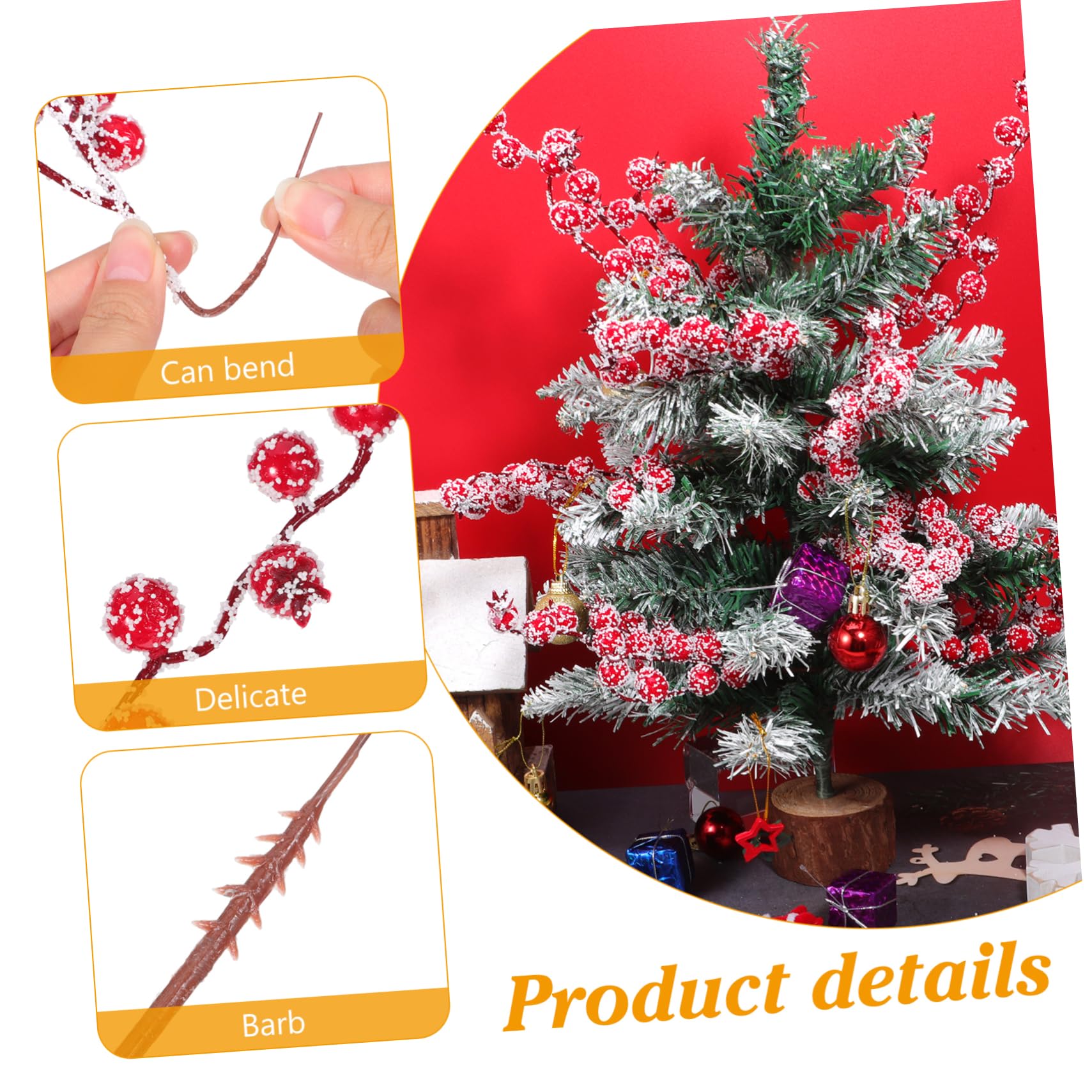 Decorazioni Natalizie Bacche Rosse Artificiali 10 Pezzi in Schiuma Realistica Per Composizioni Floreali, Accessori Per Foto e Feste Di Matrimonio, Adatte Per Casa e Ufficio