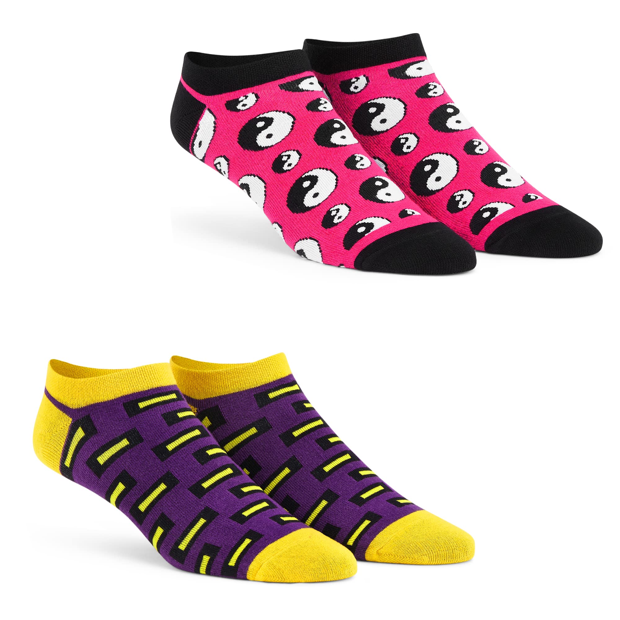 DYNAMOCKS Men's and Women's Combed Cotton Ankle Length Socks (Pack of 2) (Multicolour, Free Size)