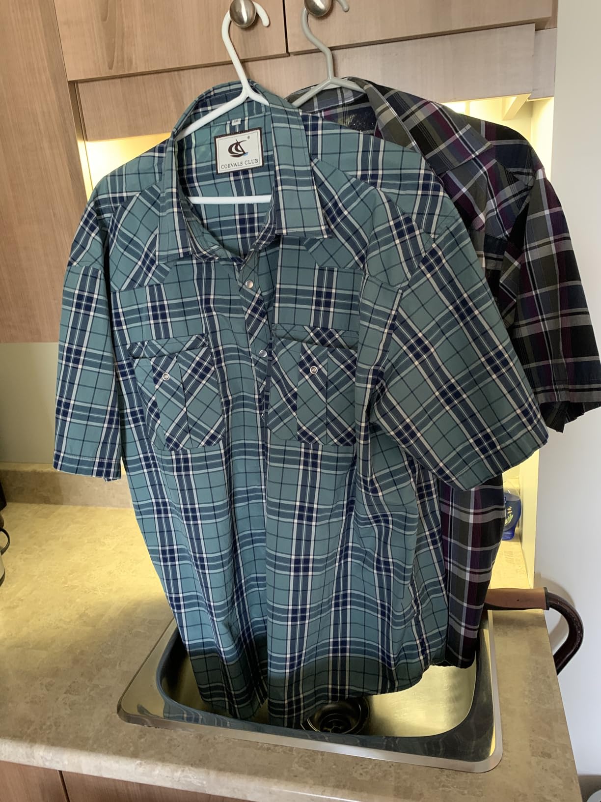 COEVALS CLUB Men's Western Cowboy Short Sleeve Pearl Snap Casual Plaid Work Shirts photo review