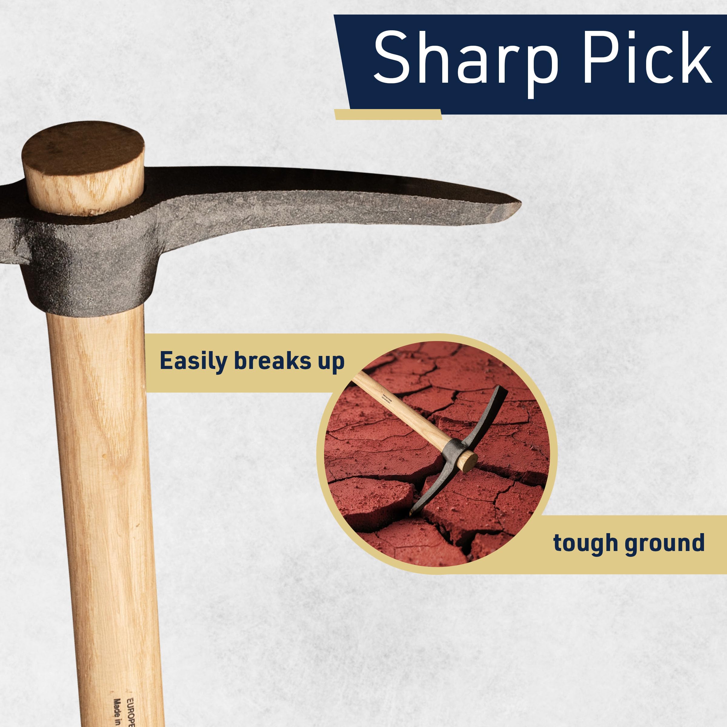 Snapklik.com : 16” Hand Pick Axe - Forged Steel Pickaxe For Digging ...