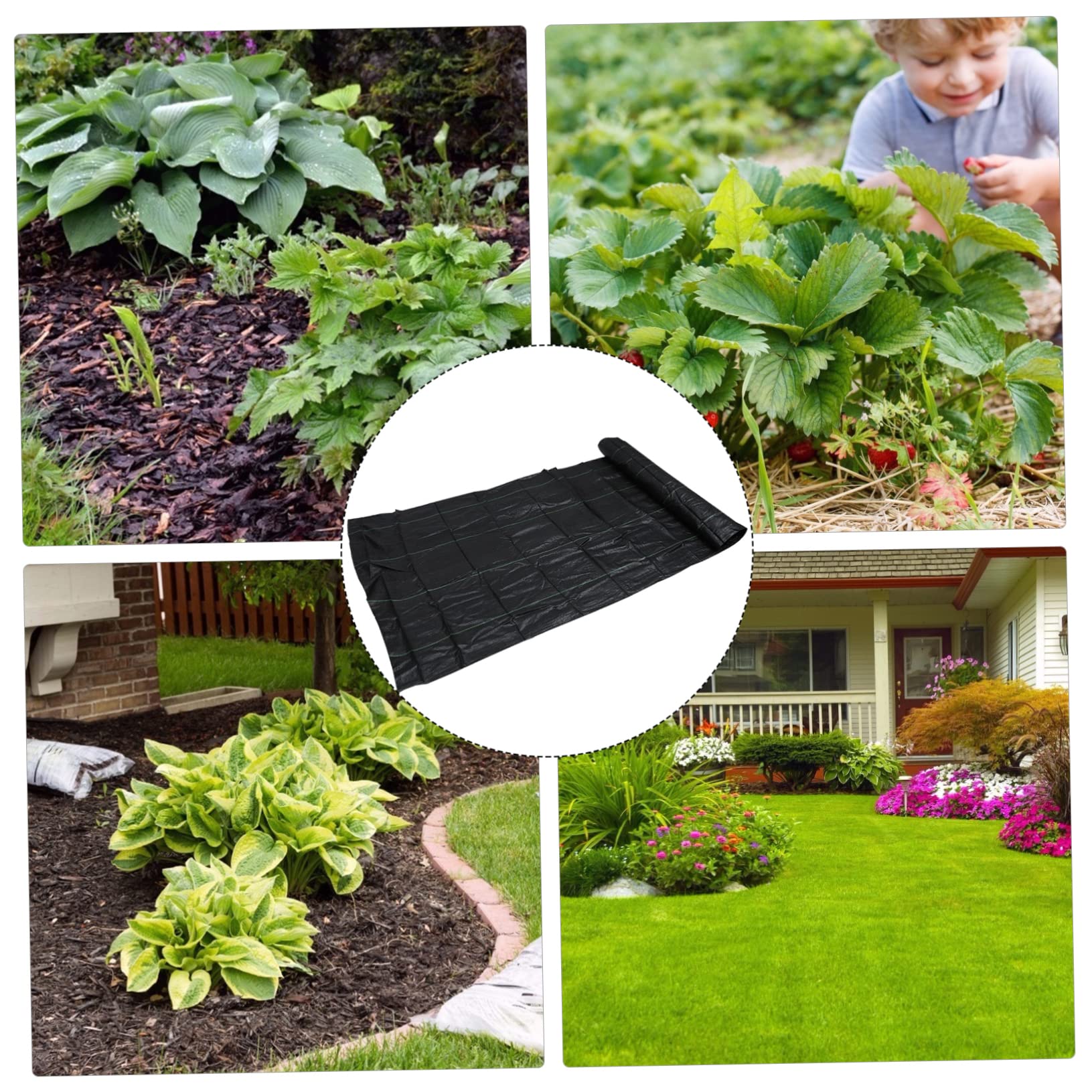 Abaodam Telo in Tessuto per Giardinaggio con Picchetti per Prevenzione Erbacce Adatto Orto Aiuole Tappezzanti Giardino