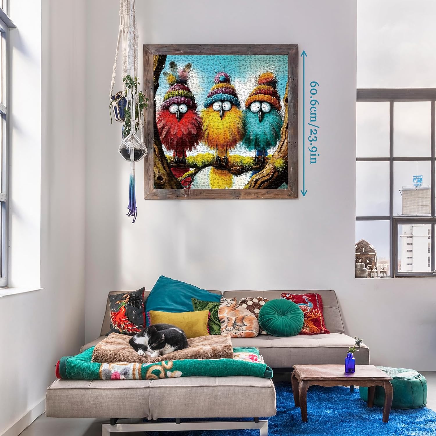 Funny Bird Puzzles for Adults 1000 Pieces, Colorful Chicken Cute Chick Art Jigsaw Puzzles, Cozy Wildlife Impossible Challenging Aesthetic Puzzle image 5