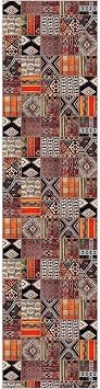 Viva Home Kaymaz Tabanlı Makinede Yıkanabilir Patchwork Rulo Yolluk Halı, Turuncu, 60 X 300