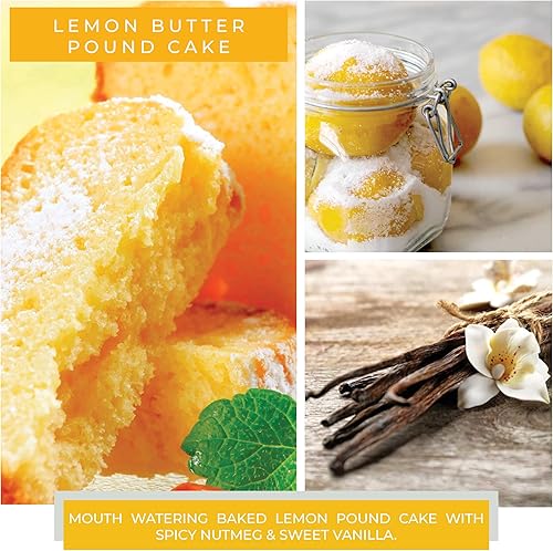 Miniatura 3 de A Cheerful Giver - Vela en tarro de vidrio perfumada a pastel de mantequilla de limón (6 onzas) con tapa y fragancia fiel a la vida, fabricada en