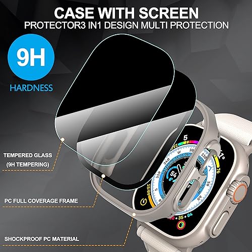 Vista 87 de Suoman Paquete de 3 fundas protectoras de pantalla de privacidad para Apple Watch Ultra 3/2/1 de 1.929 in (antimiradas), funda de vidrio templado
